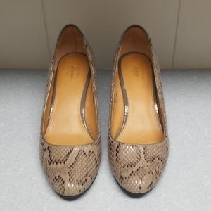 Snake Print Wedge Heels